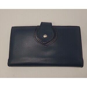 Vintage Baronet Blue Leather Clutch Wallet Purse Credit Hard Holder